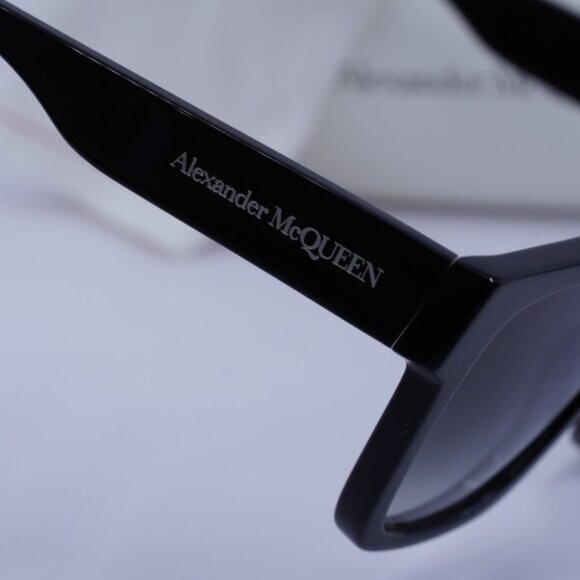 Alexander McQueen AM0302S 001 Square Sunglasses – Black/Grey - Picture 5 of 11
